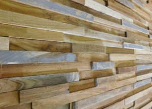 Wrakhouten houtstrips teak wall - 