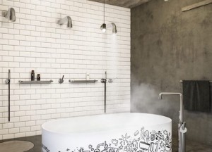 Industriële badkamer met geborsteld rvs - 