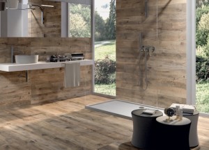 Badkamer met houtlook