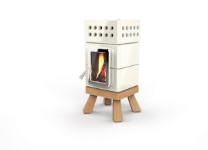 Mini houtkachel van geglazuurd keramiek | Stack Stoves - Art of Fire