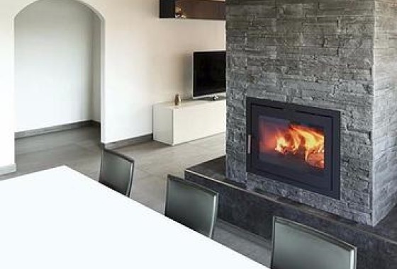 Brede inbouw houthaard | Meteor - Meteor