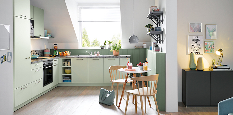 Moderne keuken in pastelkleur | Schüller