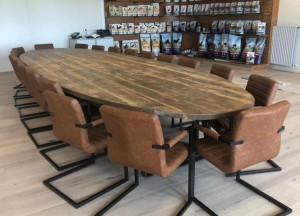 Oud gebinte tafel ovaal | Woodindustries