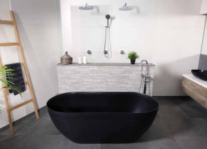 Vrijstaand zwart bad | Luca Sanitair - 