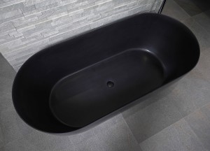 Vrijstaand zwart bad van solid surface - LUVA1750A