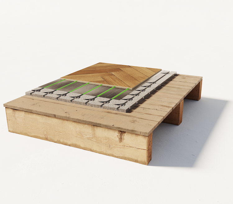 Vloerverwarming op houten ondervloer | WARP Systems