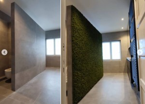 Groene moswand in de badkamer | Moswens