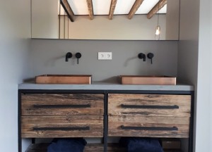 Badkamer meubels met betontop - Woodindustries
