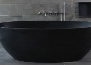 Gespot: vrijstaand bad in prachtige antraciet kleur - Luca Sanitair