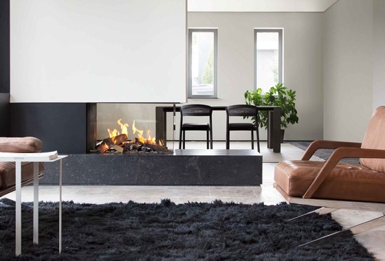 Haard als roomdivider - Kalfire Fireplaces