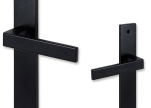 Eliot deurklink - op schild - mat zwart - complete set | Deurklink24