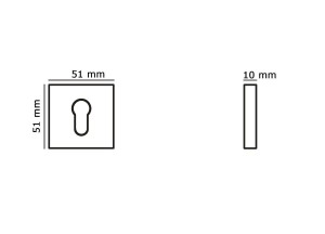 Eliot rozet set profielcilinder - vierkant - mat zwart | Deurklink24