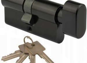 Knopcilinder zwart 30/30 - incl. 4 sleutels - Deurklink24