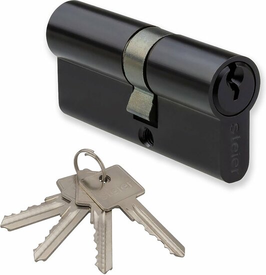Cilinderslot zwart 30/30 - incl. 4 sleutels