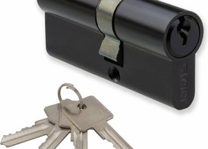 Cilinderslot zwart 30/30 - incl. 4 sleutels - Deurklink24
