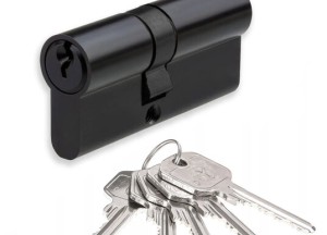 Veiligheidscilinder zwart 30x30 met 4 sleutels - Deurklink24