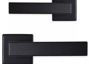 Deurklink ELIOT - vierkante rozet - mat zwart