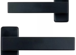 Deurklink ELIOT - rechthoekig rozet - mat zwart