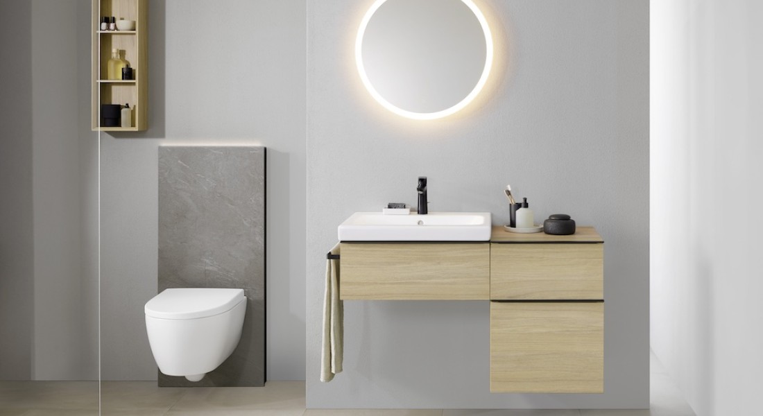 Stijlvolle badkamer met designmodule voor wastafel & toilet