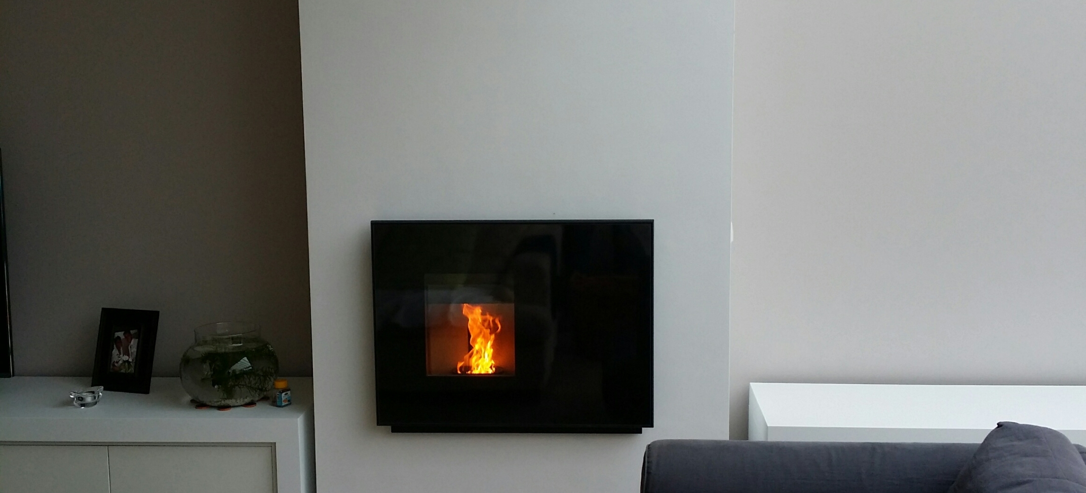 Een inbouwcassette op pellets van RIKA, de Interno